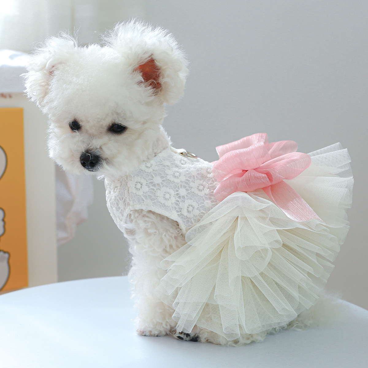 Elegant  Pet Wedding Costume Dog Tulle Tutu Dress with Sequin Bodice